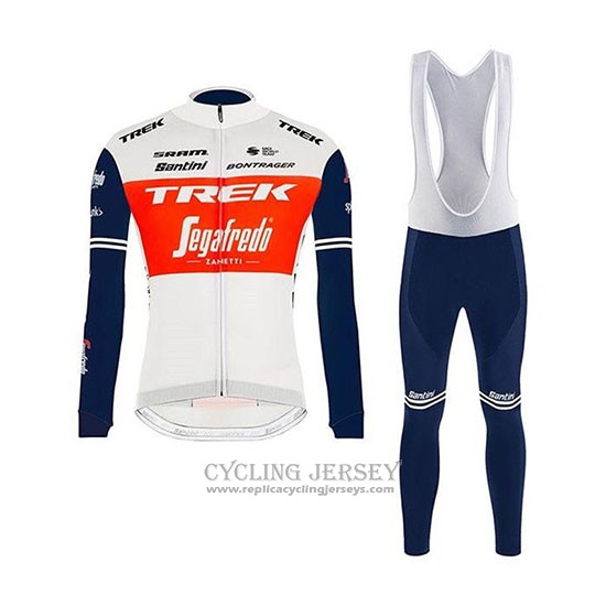 2020 Cycling Jersey Trek Segafredo White Red Black Long Sleeve And Bib Tight